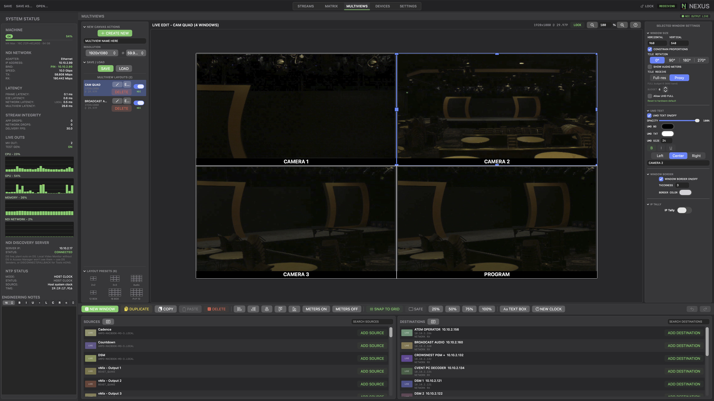 Nexus Multiviews view: building and outputting multiview layouts